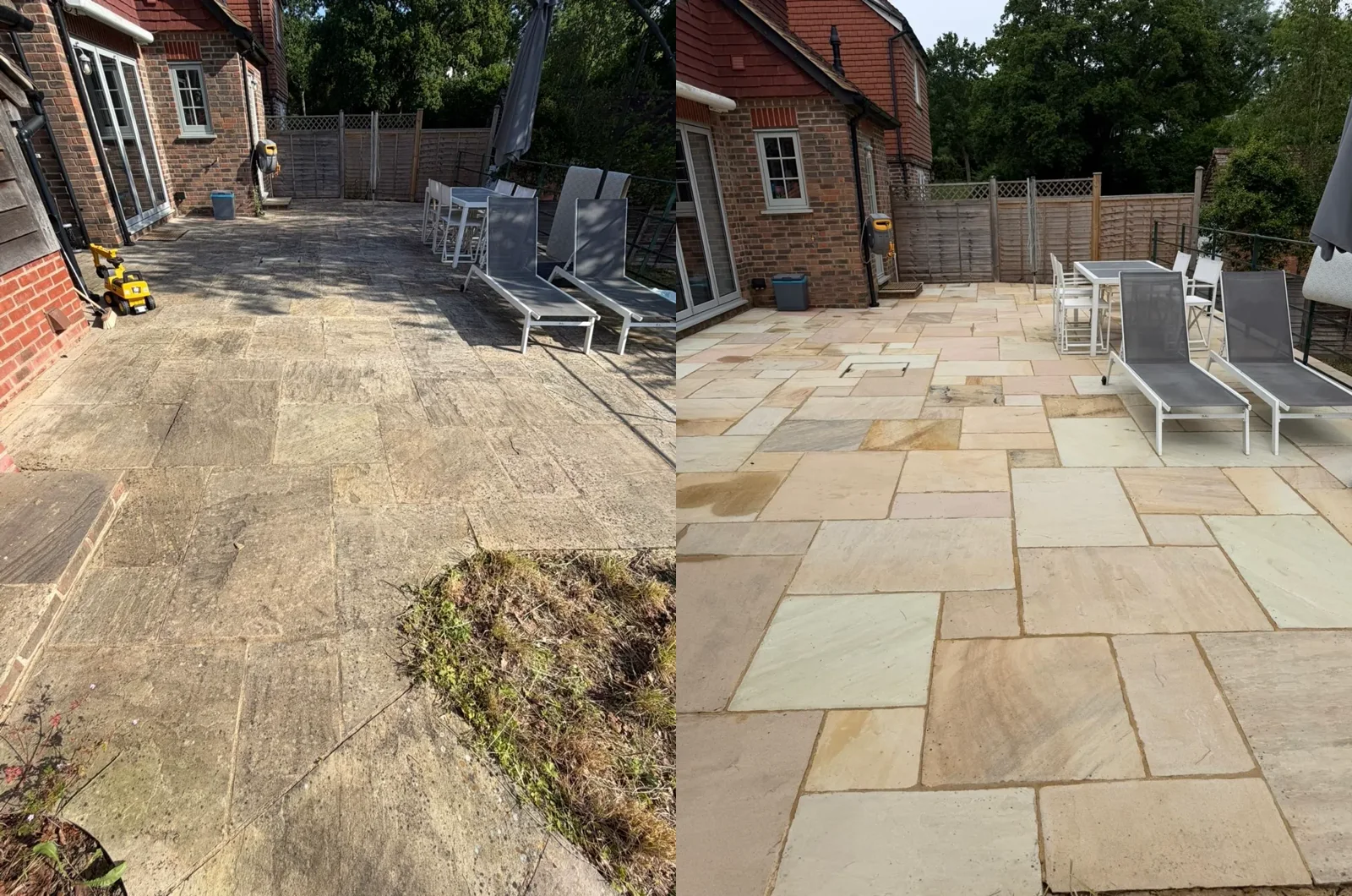 Ant's Jets patio cleaning before and after
